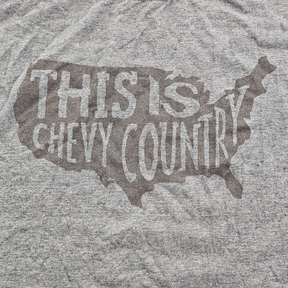 This is Chevy Country Gray Short Sleeve Cotton Blend T-Shirt Men's XL - Picture 3 of 8